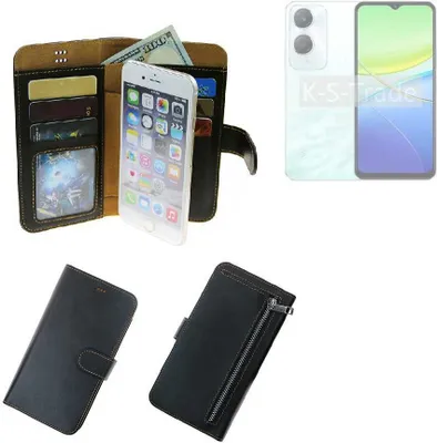 Produktbild von K-S-Trade Schutz Hülle kompatibel mit Vivo Y36c Klapphülle Case Phone cover Slim Handytasche Handy Hülle schwarz aus Kunstleder (1 Stk)