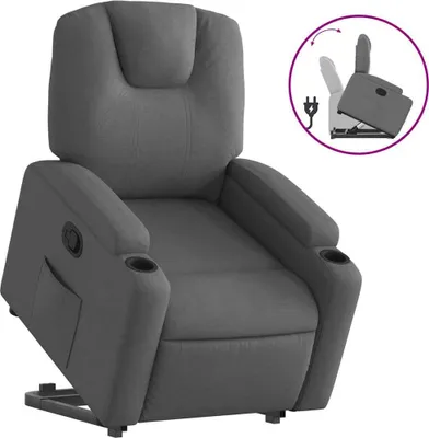 Produktbild von vidaXL Relaxsessel mit Aufstehhilfe Dunkelgrau Stoff