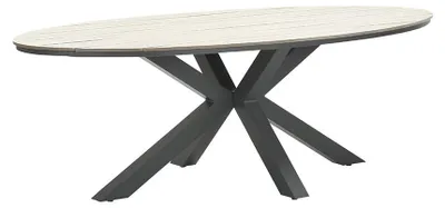 Produktbild von Garden Impressions Edison Tisch oval 280 × 140 cm- carbon black/ light teak Vironwood