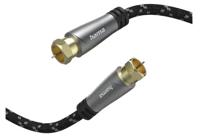 Produktbild von Hama SAT-Anschlusskabel F-Stecker, gold, 120 dB. 1,5 m