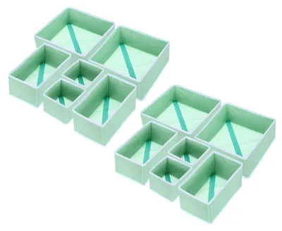 Faltbare Aufbewahrungsbox, 12 Fächer, Stoff, grün