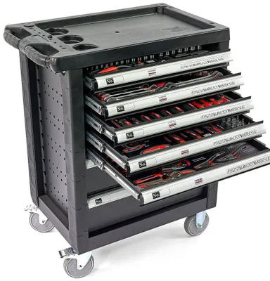 Produktbild von HBM Werkzeugwagen, 196-teilig, schwarz