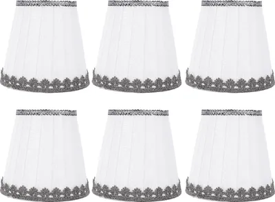 Obrázok produktu pre 6 kusov textilných tienidiel s klipsom, plisované dekoratívne tienidlo pre stolové a stojacie lampy, univerzálne príslušenstvo pre lampy s hornou montážou
