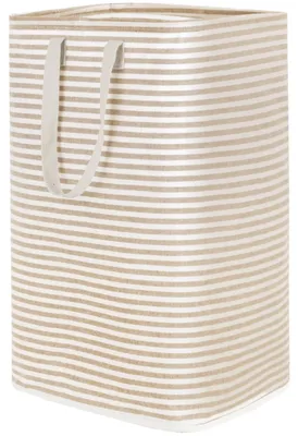 Image de Panier à linge pliable avec poignées - Beige