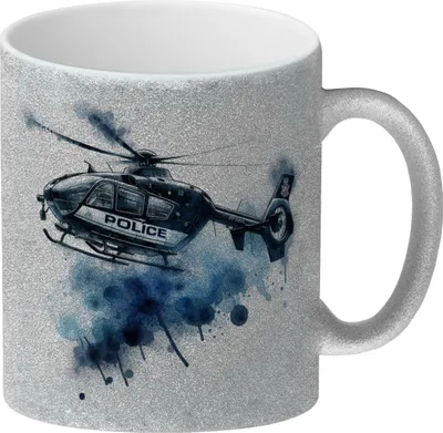 Produktbild von Police Hubschrauber Glitzer-Kaffeebecher