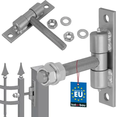 Zdjęcie produktu dla Zawias bramowy KOTARBAU® z przykrecana plytka i smarowniczkami Regulowany ? 20 mm do bram Solidna konstrukcja