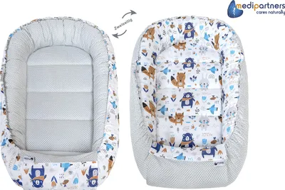 Produktbild von Babynestchen 5tlg Babynest Babydecke Steckkissen Kuschelnest Einschlagdecke Baumwolle 100x60x15 Boho mit Beige Minky