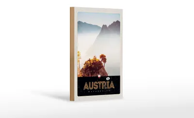 Produktbild von Holzschild Reise 12x18 cm Österreich Natur Gebirge Wald Urlaub