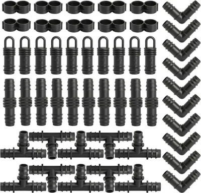 Imagen del producto de Kit de conectores para manguera de jardín de 16 mm, de 50 piezas, para riego por goteo