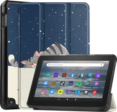 Produktbild von Hülle für Amazon Fire 7 2022 12 Generation 7 Zoll Smart Cover Etui mit Standfunktion und Auto Sleep/Wake Funktion
