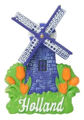 Imagen del producto de Heinen Delfts Blauw – Imán con forma de molino de viento, color azul