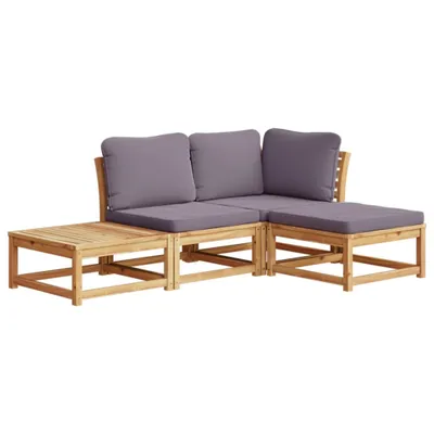Produktbild von 4-tlg. Garten-Lounge-Set mit Kissen Massivholz Akazie