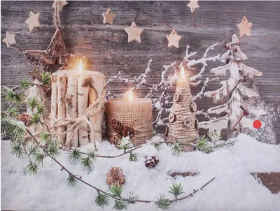 Image de Mur Art Image Décoration Lumière vers le haut LED toile Flickering Bougies