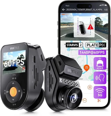 Produktbild von Dashcam Autokamera Versteckt - 2,5K - 5GHz WiFi - GPS - Parkmodus - Für Auto