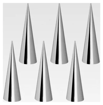 Produktbild von 6 Stück Kegelförmige Backformen aus Edelstahl für Selbstgemachte Hörnchen und Sahnehörnchen, Wiederverwendbar für Bäcker und Konditoren