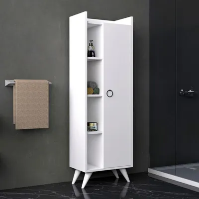 Produktbild von Forchia - Hochschrank, 50x32x140h cm Weiß, 3 Regalböden