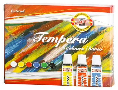 Produktbild von Temperafarben 6er Set - 10ml Schulmalfarben