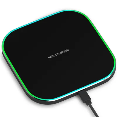 Produktbild von Strex Kabelloses Ladepad 15W - Inklusive Kabel - QI-Schnellladegerät - Wireless Charger - Induktive Ladestation - LED-Anzeige - Schwarz