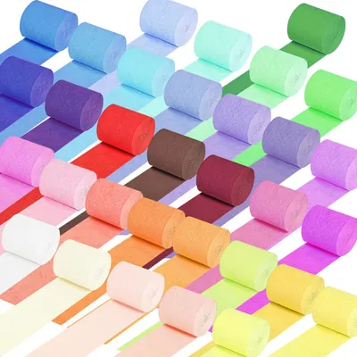 Krepppapier 32 Rollen bunt 4,5 cm x 10 m 32 Farben Party