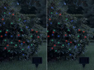 Produktbild von 2er Set LED Solar Lichterketten Weihnachtsbaumbeleuchtung Außen RGB Garten, 12 M