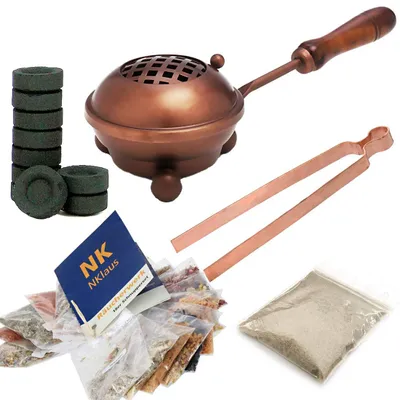 Räucherpfannen-Set 23-tlg. mit Mischungen, Kräutern & Kohle