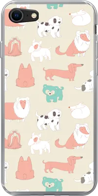 Produktbild von MuchoWow® Handyhülle Schutzhülle Hülle für Telefoonhoesje iPhone 7 Muster - Hund - Welpe - Jungen - Mädchen - Kinder - Kinder Silikon Softcase Handy Hülle - Kartenhalter