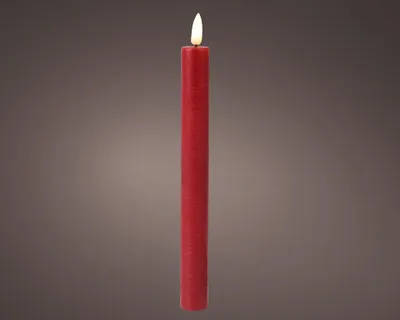 Produktbild von Tischkerzen-Set LED-Flamme 24cm rot 2-teilig