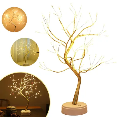 Produktbild von LED Baum Lichter, 108 LED Lichterbaum, Warmweiß Verstellbare Äste, Dekobaum Belichtet Baumbeleuchtung Innen Deko