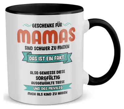 Produktbild von 22Feels Mama Geschenk Muttertag Mutter Tasse Geburtstag Kaffeetasse Frauen Weihnachten Haferl (Weiss-Schwarz)