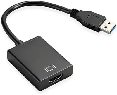 Produktbild von USB HDMI Adapter 1080p Full HD, USB auf HDMI Kabel für PC & Laptop, Adapter für Dual Monitor, Erweiterung & Spiegeln, kompatibel mit Windows 11/10/8/7 & Mac OS Projektor, Plug & Play Konverter
