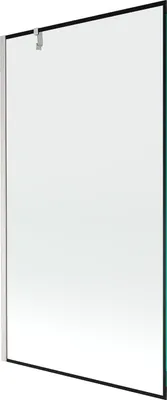 Produktbild von Mexen Next Badewannenabtrennung 1-flügelig 100 x 150 cm, schwarzes Muster, gebürsteter Nickel - 895-100-000-00-70-97