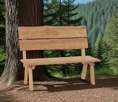 Produktbild von Lesli Living Gartenbank, Rustikal-Bank Baumstamm, Teak 130 cm