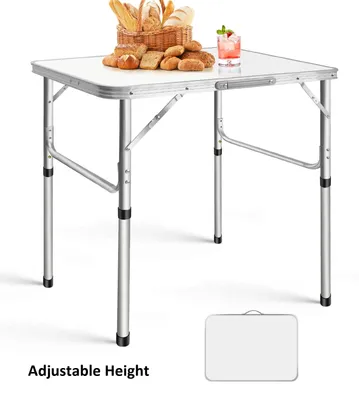 Image de Table de camping pliante et portable - Table pliante légère en alliage d'aluminium - Réglable en hauteur - Idéale pour les activités de plein air, les pique-niques, la randonnée et les barbecues