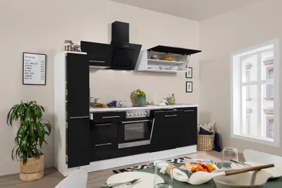 Produktbild von Küche Küchenzeile Küchenblock Weiß Schwarz Amanda 250 cm Respekta Premium