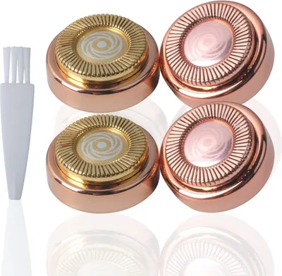 Produktbild von 4 Stück Ersatzköpfe für Flawless Gesichtshaarentferner – Rosy Gold Klingen für Lippen, Kinn & Wangen