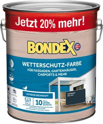 Produktbild von Bondex Wetterschutzfarbe anthrazit 3 L