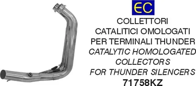 Immagine prodotto di Collettore catalitico ARROW omologato per terminali Thunder per Yamaha MT-07