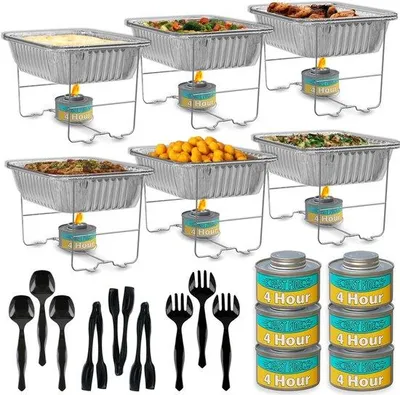 Produktbild von Famanu Buffetwärmer - Chafing Dish Set mit Kochplattenfunktion - vielseitiges Küchenwerkzeug