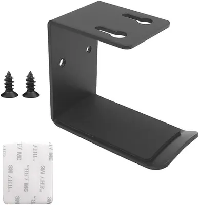 Immagine prodotto di Supporto per cuffie - Gancio per casco - Organizzatore da scrivania - Lega di alluminio - Design compatto - Nero