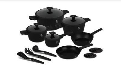 Produktbild von Berlinger Haus BH-8198 Mattschwarzes Collectio 15-teiliges Geschirrset - Mattschwarz
