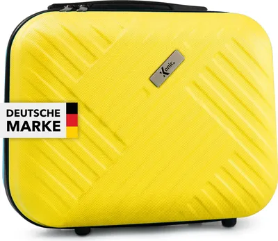 Produktbild von Xonic Kosmetikkoffer Damen – Beauty Case Hartschale für Reisen – Robustes Beautycase Damen mit Tragegriff – Kosmetik Koffer leicht & stabil – Beautycase Damen Hartschale (Neon Gelb)