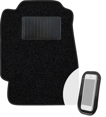 Produktbild von moto-MOLTICO Fahrer Fußmatte Auto Velours Fahrerseite Autoteppiche Schwarz Fahrermatte 1-teilig passend für Honda Civic 1988-1991