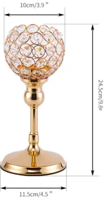 Produktbild von Kristallenes Kerzenleuchter, goldener Kerzenleuchter für Steckkerzen und Teelichter, für Hochzeiten, Partys, Weihnachten, Hausdekoration, Einweihungsgeschenk, elegante Stil 4