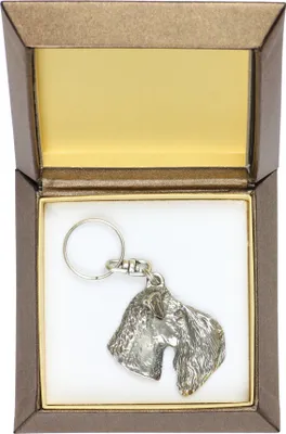 Produktbild von Kerry Blue Terrier, Irish Blue Terrier - Versilberter Anhänger mit einem Hund in einer dekorativen Box, Handtaschenschmuck, Rucksackanhänger der Marke Art-Dog