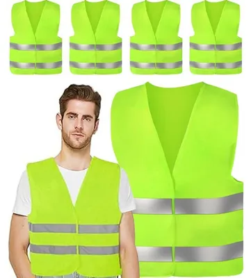 Produktbild von Warnwesten Auto 5 Stück Neongrün 67 x 57 cm