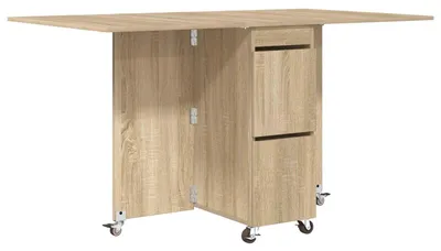 Zdjęcie produktu dla Stół do jadalni vidaXL, 2 szt., 140 x 80 x 77 cm, materiał drewnopochodny, dąb Sonoma