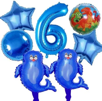 Zdjęcie produktu dla Zestaw 7 balonów na urodziny, motyw: 6 lat