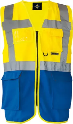 Produktbild von Korntex KXMF | Multi-Funktions-Warnweste Executive - Farbe: Signal Yellow/Blue - Größe: XXL