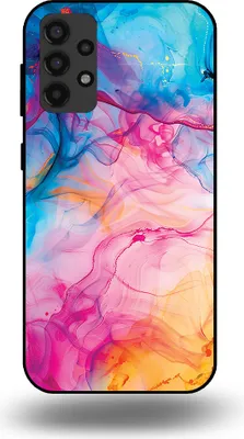 Produktbild von Smartphonica Telefon Fall geeignet für Samsung Galaxy A32 4G mit Regenbogen Acryl Marmor Print - TPU Backcover Fall Regenbogen Acryl Marmor Design