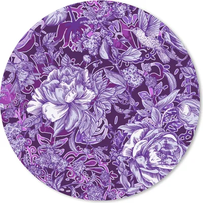 Produktbild von MuchoWow® Mauspad Mousepad Kolibri - Rosen - Lila 20x20 cm - Mousepads - Maus Mat - Pad - Mausunterlage - Schreibtischmatte